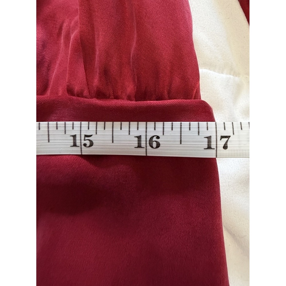 House of Harlow 1960 x Revolve Silky Red Boho Bell Sleeve Wrap Dress Large - Picture 16 of 16